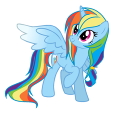 Size: 1024x934 | Tagged: safe, artist:missxrona, rainbow dash, alicorn, pony, g4, alicornified, alternate hairstyle, base used, female, mare, princess, race swap, rainbowcorn