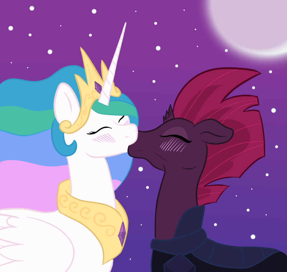 #1538958 - safe, artist:scraggleman, princess celestia, tempest shadow ...