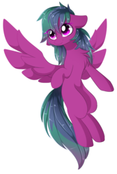 Size: 1000x1491 | Tagged: safe, artist:little-sketches, oc, oc only, pegasus, pony, chest fluff, commission, female, floppy ears, flying, mare, simple background, smiling, solo, spread wings, transparent background, wings