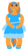 Size: 458x829 | Tagged: safe, artist:mystipony, oc, oc only, oc:cold front, blue, bow, clothes, crossdressing, cute, dress, eyelashes, food, grin, happy, lineless, orange, ribbon, sash, shoes, smiling, solo