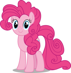 Size: 4922x5000 | Tagged: safe, artist:dashiesparkle, pinkie pie, earth pony, pony, g4, it isn't the mane thing about you, .svg available, absurd resolution, alternate hairstyle, beautiful, curly hair, cute, diapinkes, female, looking at you, mare, pink, poofy pie, simple background, smiling, solo, transparent background, vector