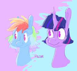 Size: 2671x2455 | Tagged: safe, artist:mazuuur, rainbow dash, twilight sparkle, g4, high res