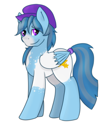 Size: 584x661 | Tagged: safe, artist:wulfanite, oc, oc only, oc:wish, pegasus, pony, hat, markings, tail wrap