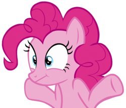 Size: 1245x1066 | Tagged: safe, edit, edited screencap, screencap, pinkie pie, earth pony, pony, g4, it isn't the mane thing about you, :t, background removed, female, shrug, simple background, solo, transparent background