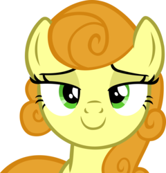 Size: 5193x5420 | Tagged: safe, artist:ironm17, carrot top, golden harvest, pony, g4, it isn't the mane thing about you, absurd resolution, bedroom eyes, female, looking at you, simple background, smiling, solo, transparent background, vector