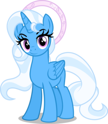 Size: 4000x4595 | Tagged: safe, artist:orin331, trixie, alicorn, pony, dancerverse, g4, absurd resolution, alicornified, alternate universe, female, halo, looking at you, mare, princess, race swap, simple background, solo, transparent background, trixiecorn, vector