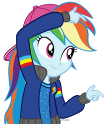 Size: 5993x7074 | Tagged: safe, artist:mandash1996, rainbow dash, equestria girls, g4, get the show on the road, my little pony equestria girls: summertime shorts, absurd resolution, clothes, female, finger gun, finger guns, rapper dash, simple background, solo, transparent background, vector
