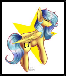 Size: 2097x2402 | Tagged: safe, artist:harmonyskish, oc, oc only, oc:singery anne, pegasus, pony, female, high res, mare, one eye closed, solo, wink