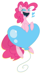 Size: 1744x3154 | Tagged: safe, artist:miss-zi-zi, pinkie pie, pony, g4, balloon, female, happy, heart balloon, simple background, solo, transparent background
