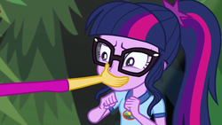 Size: 1280x720 | Tagged: safe, screencap, sci-twi, sunset shimmer, twilight sparkle, equestria girls, g4, legend of everfree