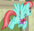 Size: 370x335 | Tagged: safe, screencap, strawberry ice, pegasus, pony, g4, made in manehattan, background pony, butt, clothes, cropped, female, flying, mare, plot, race swap, solo, strawbutt ice