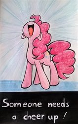Size: 1024x1620 | Tagged: safe, artist:mimicproductions, pinkie pie, earth pony, pony, g4, female, happy, smiling, solo, traditional art