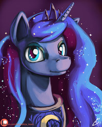 Size: 600x750 | Tagged: safe, artist:lexx2dot0, princess luna, alicorn, pony, g4, female, looking at you, mare, patreon, patreon logo, smiling, solo