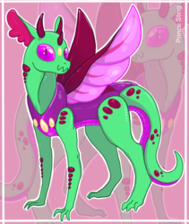 Size: 821x973 | Tagged: safe, artist:anonymous-potayto, oc, oc only, oc:prince sting, changepony, hybrid, interspecies offspring, magical gay spawn, parent:spike, parent:thorax, parents:thoraxspike, solo