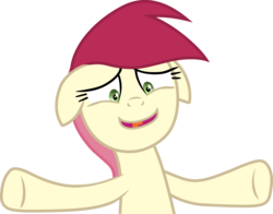 Size: 4650x3652 | Tagged: safe, artist:frownfactory, roseluck, earth pony, pony, g4, it isn't the mane thing about you, .svg available, faic, female, floppy ears, green eyes, looking at you, mare, multicolored mane, red mane, show accurate, simple background, smiling, solo, svg, transparent background, vector