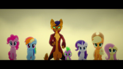 Size: 1920x1080 | Tagged: safe, screencap, applejack, capper dapperpaws, fluttershy, pinkie pie, rainbow dash, rarity, spike, abyssinian, cat, dragon, earth pony, pegasus, pony, unicorn, anthro, g4, my little pony: the movie, anthro with ponies, chest fluff, clothes, female, looking at you, male, mare