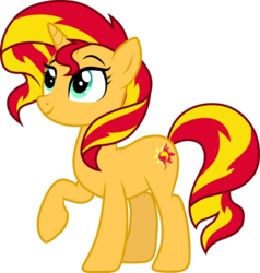 Size: 3001x3154 | Tagged: safe, artist:cloudy glow, sunset shimmer, pony, unicorn, equestria girls, equestria girls specials, g4, my little pony equestria girls: mirror magic, cute, female, high res, mare, raised hoof, shimmerbetes, simple background, smiling, solo, transparent background, vector