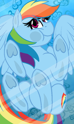 Size: 480x800 | Tagged: safe, artist:jen-neigh, rainbow dash, pegasus, pony, g4, against glass, cute, dashabetes, female, glass, looking at you, mare, phone wallpaper, solo, spread wings, turned head, underhoof, wallpaper, wings