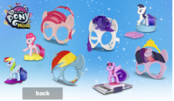 Size: 642x372 | Tagged: safe, pinkie pie, rainbow dash, rarity, twilight sparkle, alicorn, pony, g4, my little pony: the movie, official, female, happy meal, irl, mask, mcdonald's, mcdonald's happy meal toys, merchandise, photo, toy, twilight sparkle (alicorn)