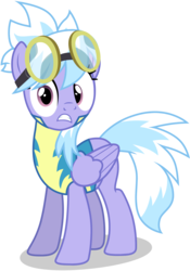 Size: 2920x4180 | Tagged: safe, artist:tomfraggle, cloudchaser, pegasus, pony, g4, clothes, female, goggles, high res, looking at you, mare, simple background, solo, transparent background, uniform, vector, wonderbolt trainee uniform
