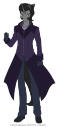 Size: 1448x3158 | Tagged: safe, artist:pyrus-leonidas, king sombra, human, g4, clothes, coat, horn, horned humanization, humanized, looking at you, male, pants, simple background, smiling, solo, transparent background, younger