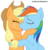 Size: 400x419 | Tagged: dead source, safe, artist:sketch-shepherd, applejack, rainbow dash, earth pony, pegasus, pony, g4, duo, eyes closed, female, lesbian, mare, ship:appledash, shipping, simple background, transparent background, vector