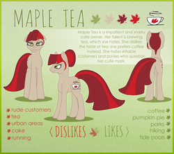 Size: 1023x908 | Tagged: safe, artist:overlord pony, oc, oc only, oc:maple tea, earth pony, pony, commission, cutie mark, female, looking at you, mare, reference sheet, simple background, solo