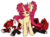 Size: 3517x2568 | Tagged: safe, artist:hawthornss, oc, oc only, oc:lilith, oc:seren, oc:seren song, earth pony, pony, unicorn, bedroom eyes, blushing, bow, clothes, eyeshadow, hair bow, high res, latex, long mane, makeup, pigtails, socks, twintails, underhoof