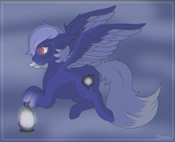 Size: 2929x2381 | Tagged: safe, artist:sirenibe, oc, oc only, oc:night light, pegasus, pony, flying, high res, lamp, solo