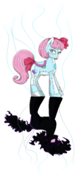 Size: 508x1160 | Tagged: safe, artist:violentdreamsofmine, oc, oc only, oc:puppet, doll pony, pony, animate object, bow, female, hair bow, mare, simple background, solo, tail bow, transparent background