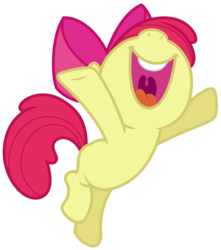 Size: 5016x5687 | Tagged: safe, artist:estories, apple bloom, earth pony, pony, g4, absurd resolution, blank flank, bow, cute, female, filly, hair bow, nose in the air, open mouth, simple background, smiling, solo, transparent background, vector