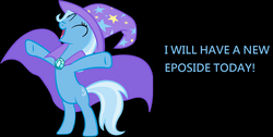 Size: 1598x806 | Tagged: safe, trixie, pony, g4, black background, female, simple background, solo