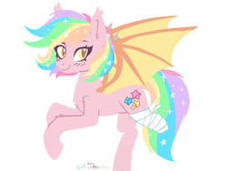 Size: 1024x768 | Tagged: safe, artist:cottonaime, oc, oc only, oc:paper stars, pony, amputee, bandage, blushing, cute, female, looking at you, simple background, solo, sparkles, sparkly mane