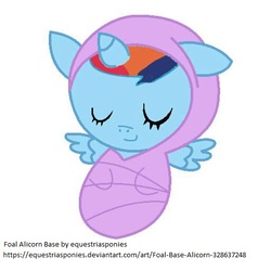 Size: 512x512 | Tagged: safe, oc, oc only, oc:rainbow sparkle, alicorn, pony, baby, magical lesbian spawn, newborn, offspring, parent:rainbow dash, parent:twilight sparkle, parents:twidash