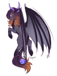 Size: 960x1282 | Tagged: safe, artist:kseniyart, oc, oc only, original species, pony, augustial, bat wings, female, mare, simple background, solo, transparent background