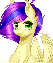 Size: 1032x1221 | Tagged: safe, artist:clefficia, oc, oc only, oc:speedy blossom, pegasus, pony, bust, female, mare, portrait, simple background, solo, transparent background
