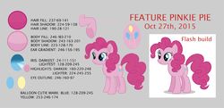 Size: 1429x689 | Tagged: safe, artist:rebecca dart, pinkie pie, g4, my little pony: the movie, the art of my little pony: the movie, comparison, reference sheet