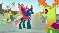 Size: 1920x1080 | Tagged: safe, screencap, arista, clypeus, frenulum (g4), lokiax, pharynx, thorax, changedling, changeling, g4, to change a changeling, debate in the comments, king thorax, prince pharynx