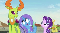 Size: 1920x1080 | Tagged: safe, screencap, clypeus, soupling, starlight glimmer, thorax, trixie, changedling, changeling, g4, to change a changeling, king thorax