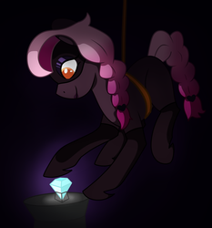 Size: 2601x2789 | Tagged: safe, artist:azure-quill, oc, oc only, earth pony, pony, burglar, diamond, glowing, high res, shading, solo, thief