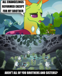 Size: 1276x1550 | Tagged: safe, edit, edited screencap, screencap, thorax, changedling, changeling, changeling larva, g4, the times they are a changeling, to change a changeling, changeling hive, discovery family logo, fridge logic, implied incest, king thorax