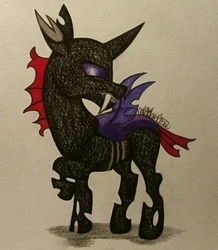 Size: 1868x2141 | Tagged: safe, artist:raritylover152, pharynx, changeling, g4, to change a changeling, solo, traditional art
