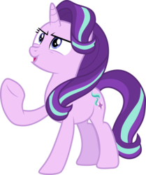 Size: 3001x3592 | Tagged: safe, artist:cloudy glow, starlight glimmer, pony, unicorn, g4, to change a changeling, .ai available, female, high res, mare, motivational, open mouth, raised hoof, simple background, solo, transparent background, vector