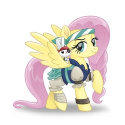 Size: 645x645 | Tagged: safe, angel bunny, fluttershy, pegasus, pony, rabbit, g4, my little pony: the movie, bloomers, braid, clothes, pirate, pirate fluttershy, puffy sleeves, simple background