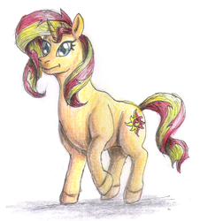 Size: 924x1021 | Tagged: safe, artist:edhelistar, sunset shimmer, pony, unicorn, g4, simple background, traditional art, white background