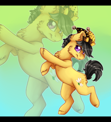 Size: 1280x1408 | Tagged: safe, artist:gela98, oc, oc only, oc:jumping jack, earth pony, pony, bipedal, commission, cute, digital art, female, gold, hat, jester hat, mare, solo, zoom layer