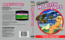 Size: 3366x2100 | Tagged: safe, artist:atariboy2600, applejack, dragon, stratadon, g1, g4, rescue at midnight castle, atari 2600, box art, fake, game, high res, parker brothers, video game