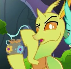 Size: 747x720 | Tagged: safe, screencap, clypeus, cornicle, changedling, changeling, g4, to change a changeling, background changeling, cropped, pot, solo focus