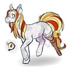 Size: 1024x942 | Tagged: safe, artist:sleepydemonmonster, earth pony, pony, amputee, breedable, customized toy, peg leg, prosthetic leg, prosthetic limb, prosthetics, simple background, toy, transparent background