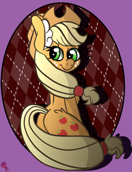 Size: 2896x3760 | Tagged: safe, artist:cottonbreeze, applejack, g4, apple, fanart, female, food, high res, solo